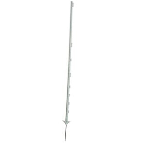 Piquet de clôture en plastique blanc avec 8 isolateurs – 1,5 m
