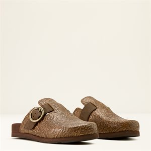 Ladies Country Mule Brown Floral Ariat