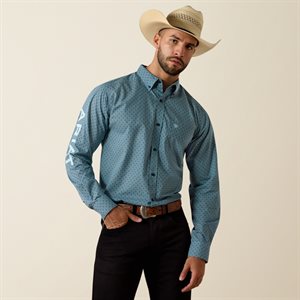 Mens L/S Geo Print Navy Ariat Shirt