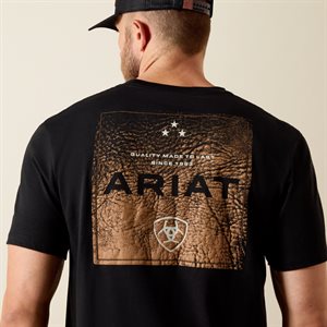 Ariat Men T Shirt Black With Leather Patch