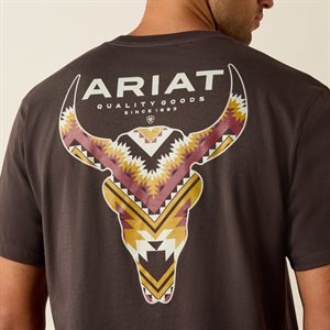 T Shirt Ariat Longhorn Black Vintage Pour Mens L