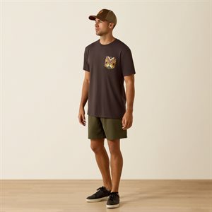 T Shirt Ariat Longhorn Black Vintage Pour Mens L
