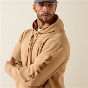 Ariat Men Ariat Logo Hoodie Tan