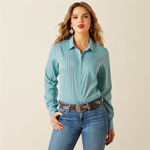 Ladies L/S Kirby Aqua Ariat Shirt
