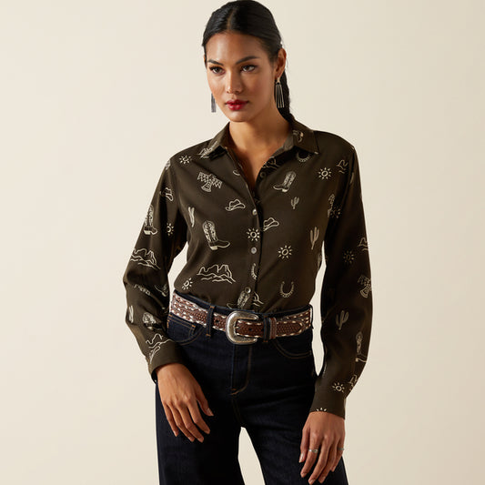 Ladies Layla Print Homestyle Shirt Ariat Xl