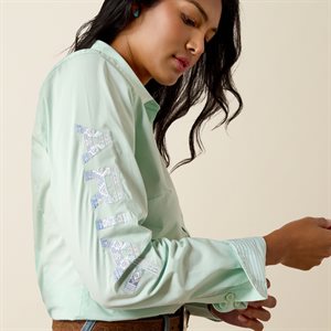 Ariat Ladies Team Kirby Dusty Aqua Shirt
