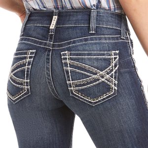 Ladies Md Rise Boot Entwined Marine Jeans