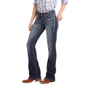 Ladies Md Rise Boot Entwined Marine Jeans
