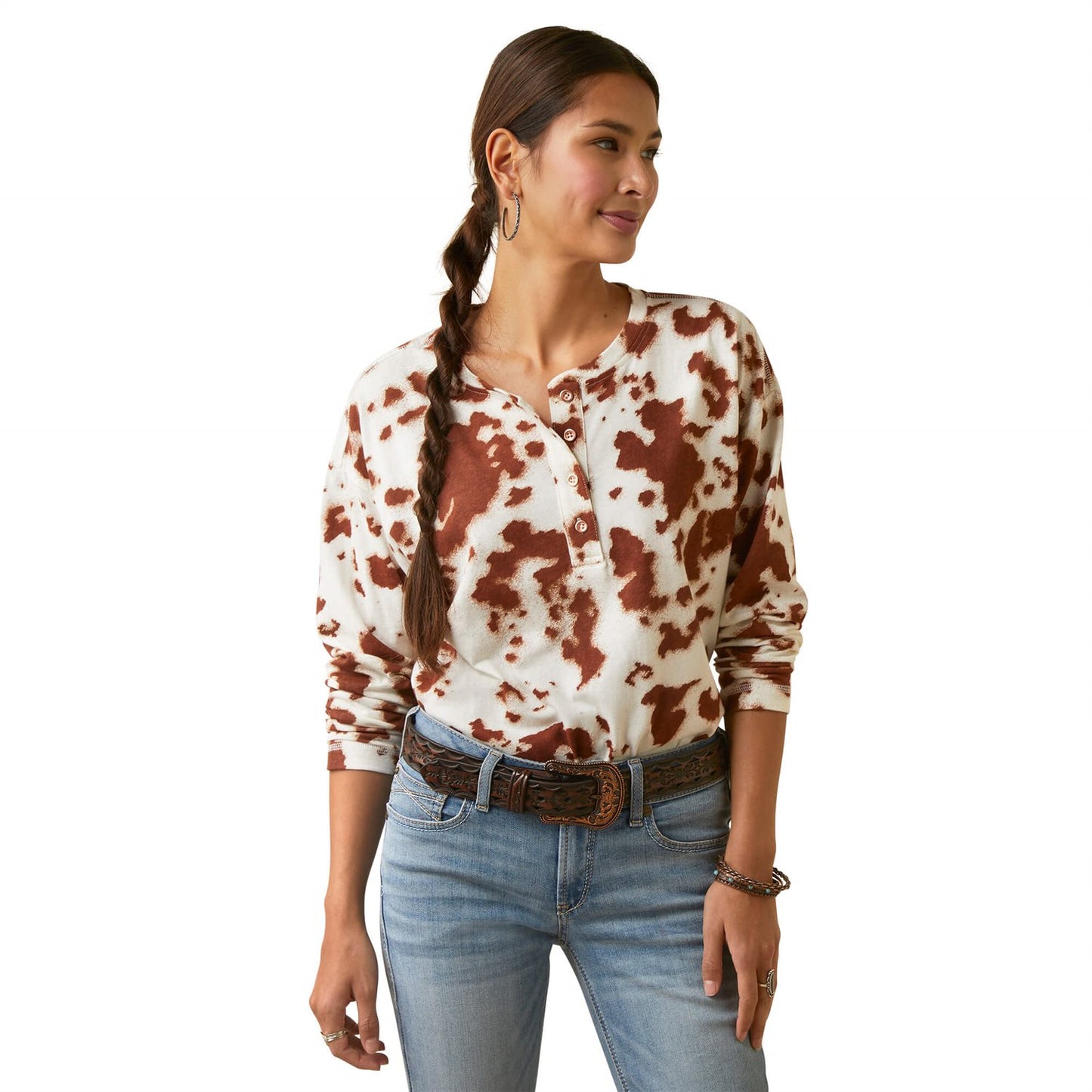 Ladies Relaxed Henely L/S Top Paint Ariat