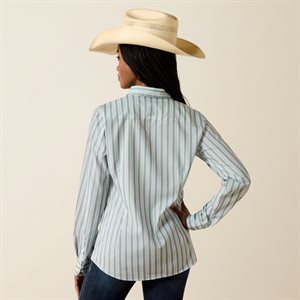 Ladies L/S green Stripe Ariat Shirt
