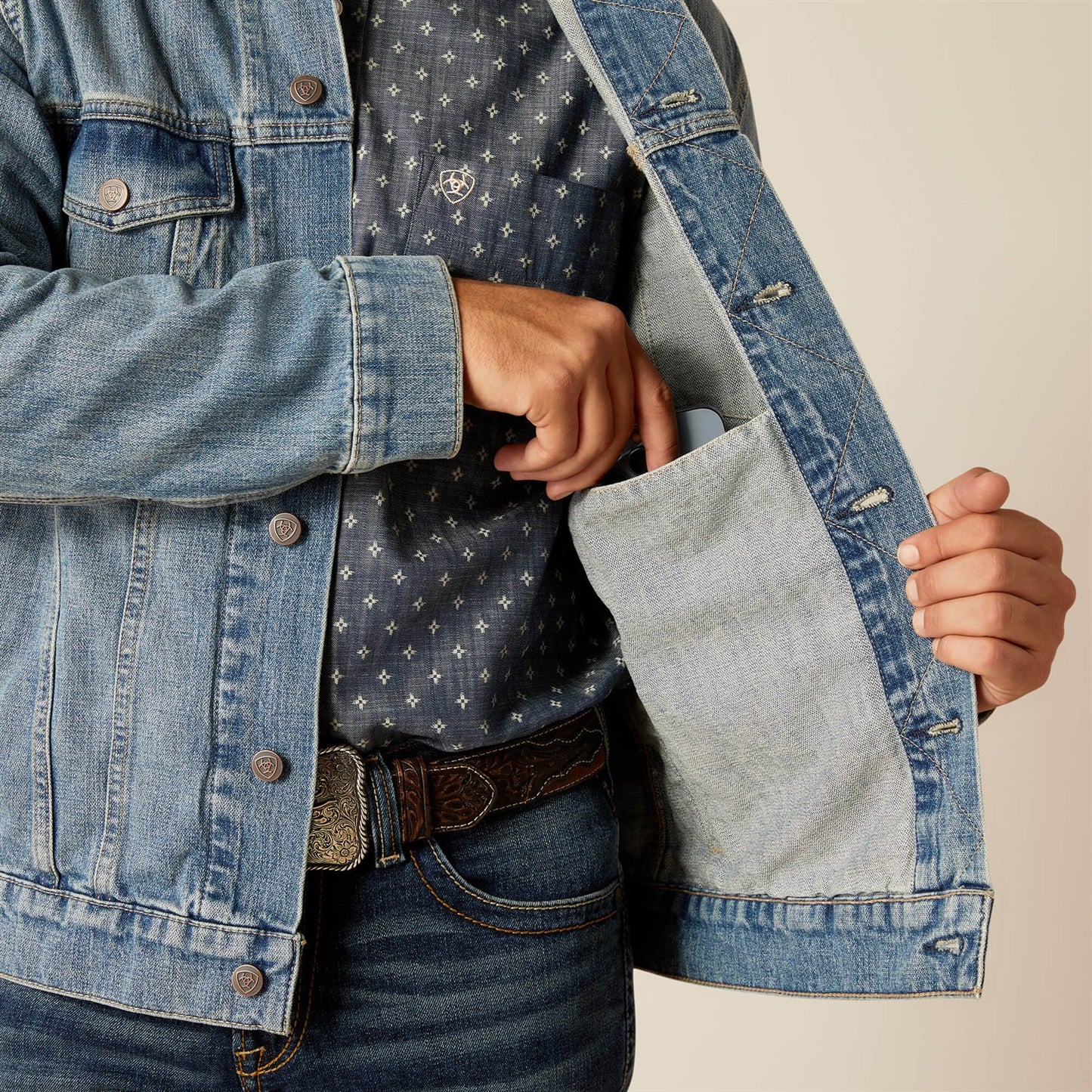 Mens Denim Trucker Jacket Roby Ariat