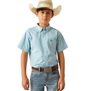 Boys S/S Pro Sloane Blue Ariat Shirt