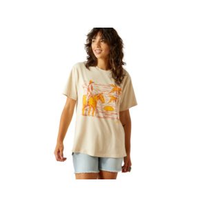 Ladies Western Surfer Oatmeal T Shirt Ariat