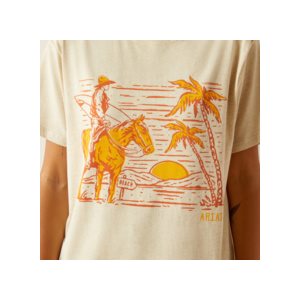 Ladies Western Surfer Oatmeal T Shirt Ariat