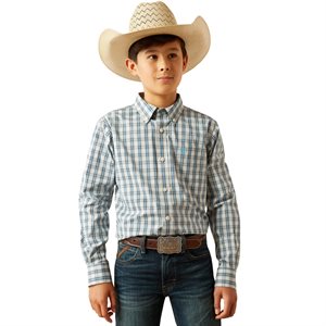 Boys Pro Shelton Khaki L/S Ariat Shirt