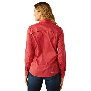 Chemise Ariat à manches longues et rayures rouges pour femme