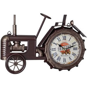 Horloge de table tracteur en bronze