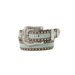 Ceinture 1 1/4 pouce avec perles et garniture turquoise