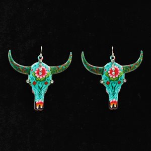 Earring Bright  Floral Skulls