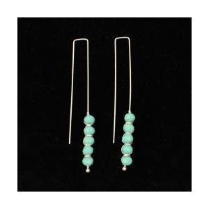 Earring Drop Aqua Bead