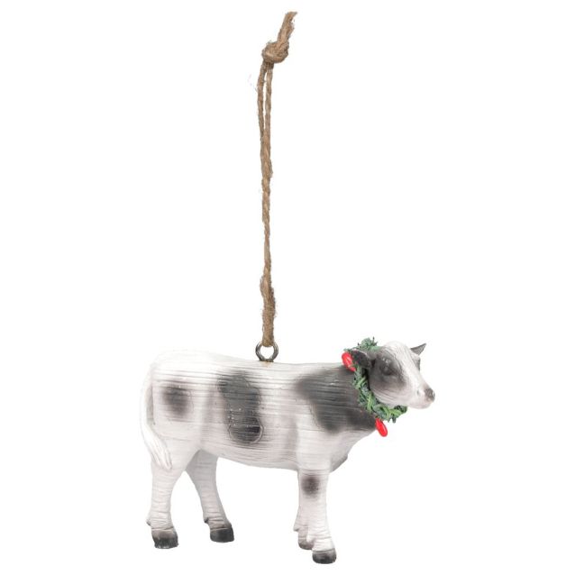 COW W/Wreath ORNAMENT