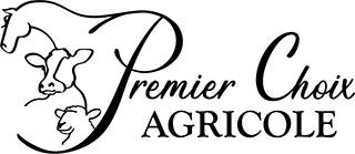 Logo of 'Premier Choix Agricole' with a stylized cow and text.